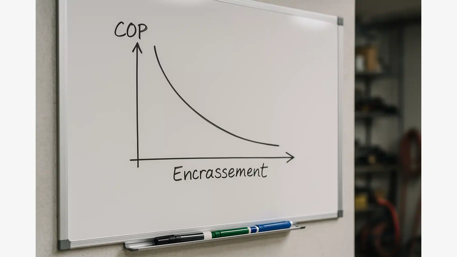 Graphique COP vs encrassement PAC